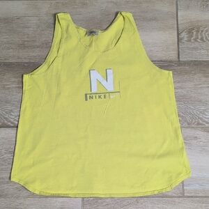 Nike Yellow Tank Top | Y2K Nike Sleeveless Top | Nike Muscle Tee